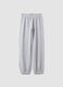 Grey jogger trousers in organic cotton and viscose blend for girls_3