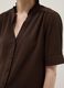 Brown regular-fit shirt with gathered collar_3
