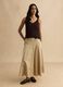 Brown cotton blend regular fit tank top with buttons_2
