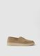 Beige Genuine Leather Boat Shoes_0