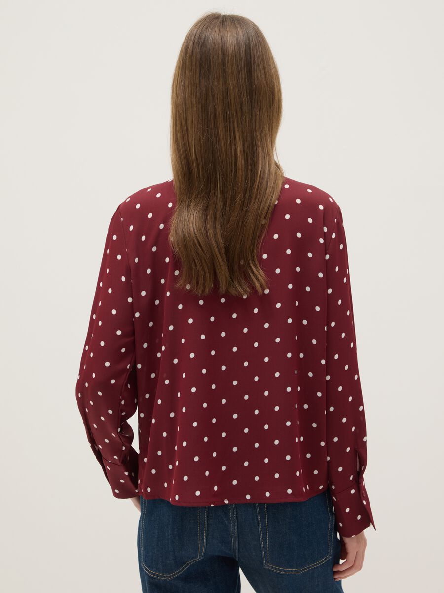Crepe Burgundy Polka Dot Shirt_2