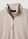 Beige regular fit modal blend sweatshirt with half zip_5