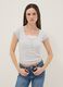 Grey regular fit cotton blend T-shirt with lace detail_2
