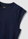 Regular fit blue short sleeve pure cotton T-shirt_5
