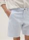 Light blue striped stretch cotton chino shorts, regular fit_3