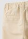 Beige linen and cotton blend shorts for baby boys, regular fit_3
