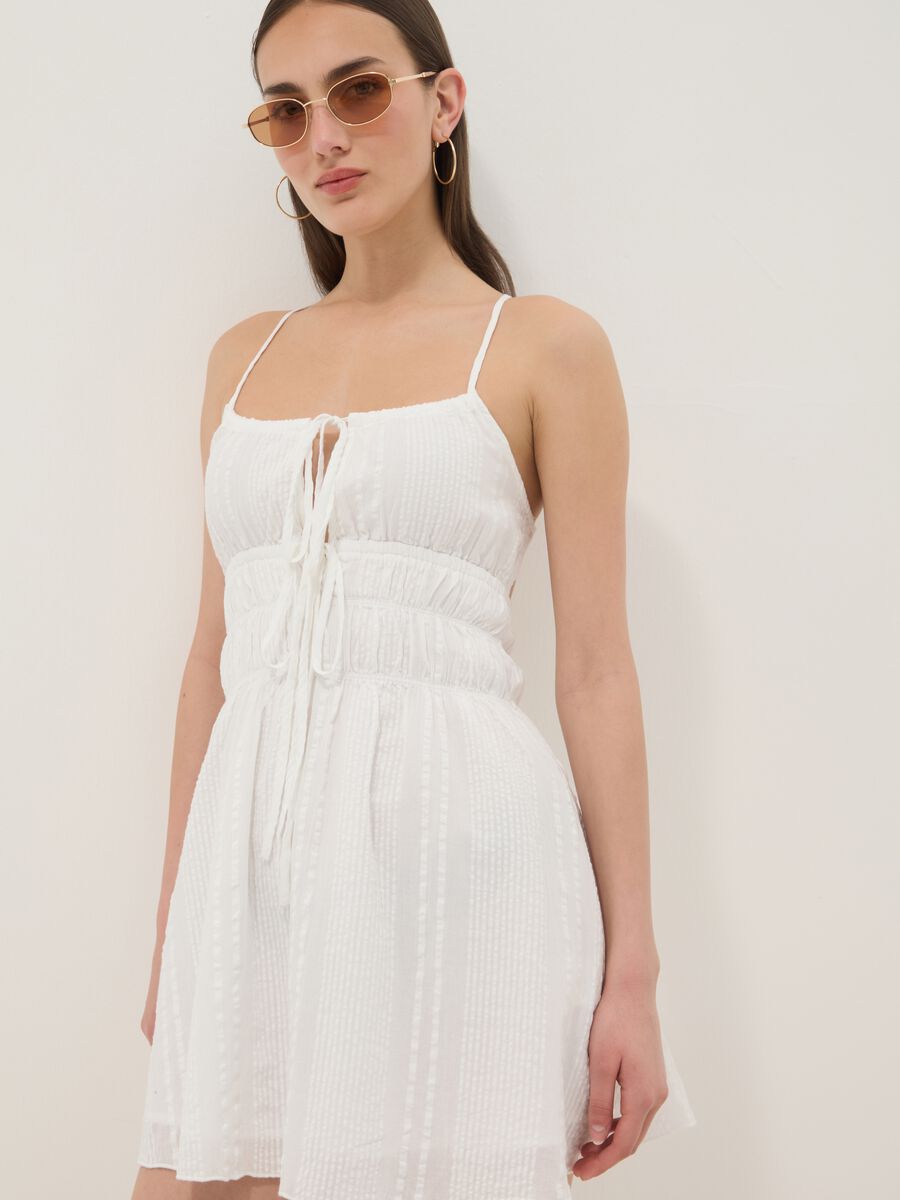 White pure cotton mini dress_3