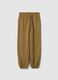 Brown cotton blend jogger trousers regular fit_4