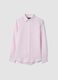 White and pink striped pure linen shirt, regular fit_4