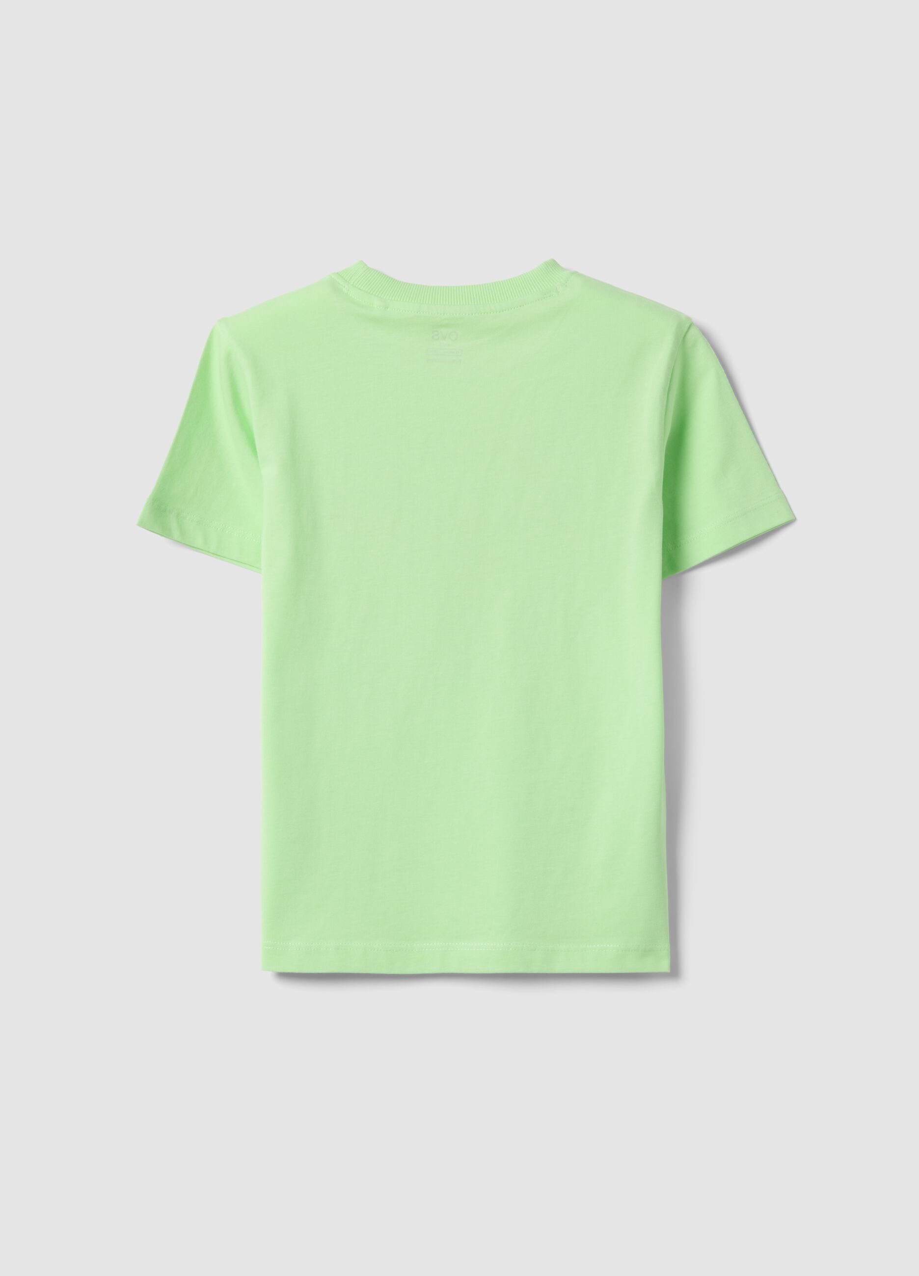 Green pure cotton boys&rsquo; T-shirt with sailing prints