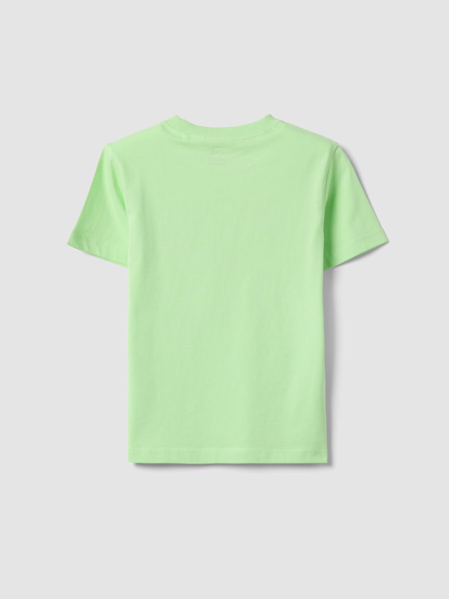 Green pure cotton boys&rsquo; T-shirt with sailing prints_1