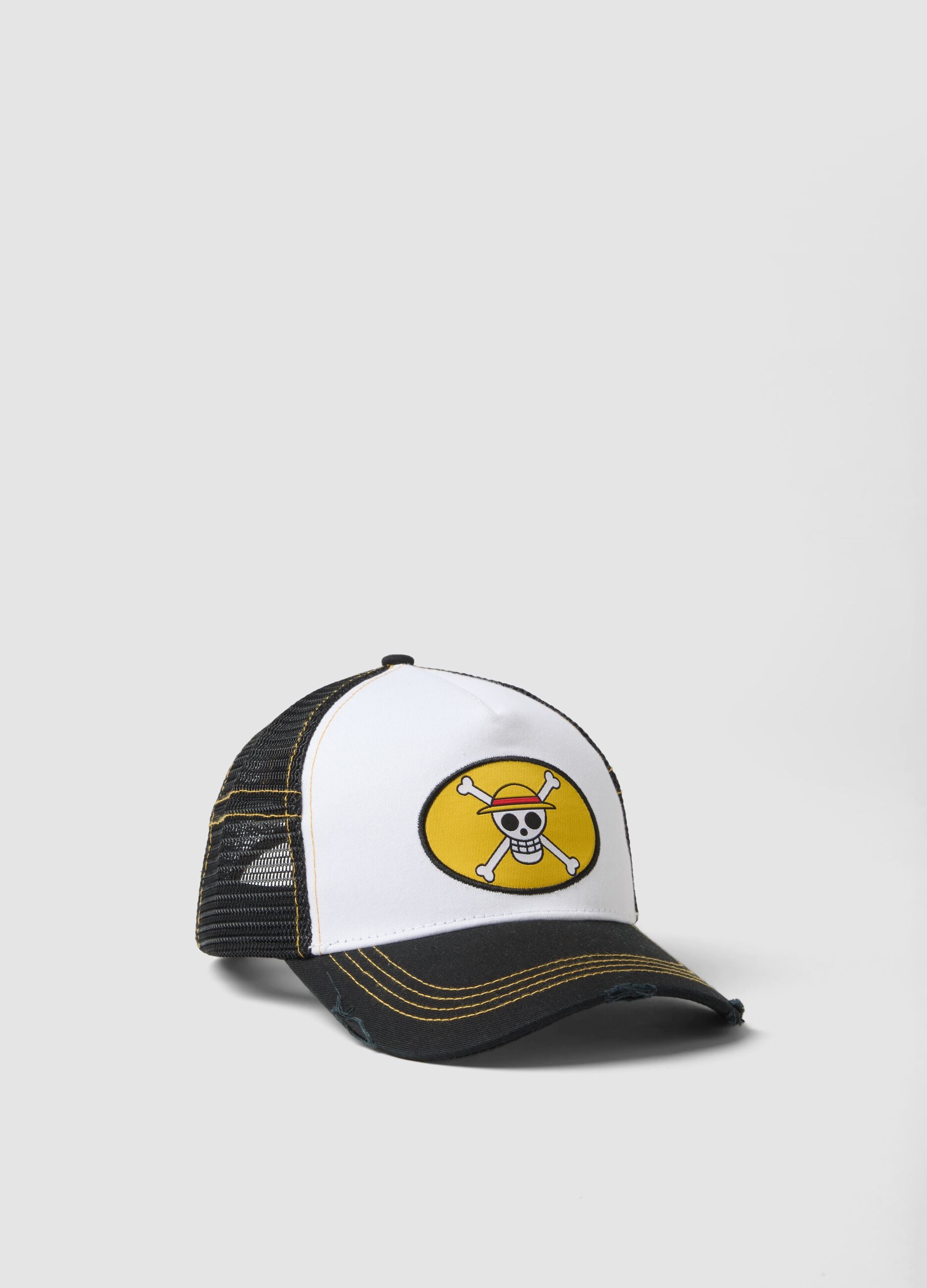 Multicolour pure cotton baseball cap with One Piece embroidery