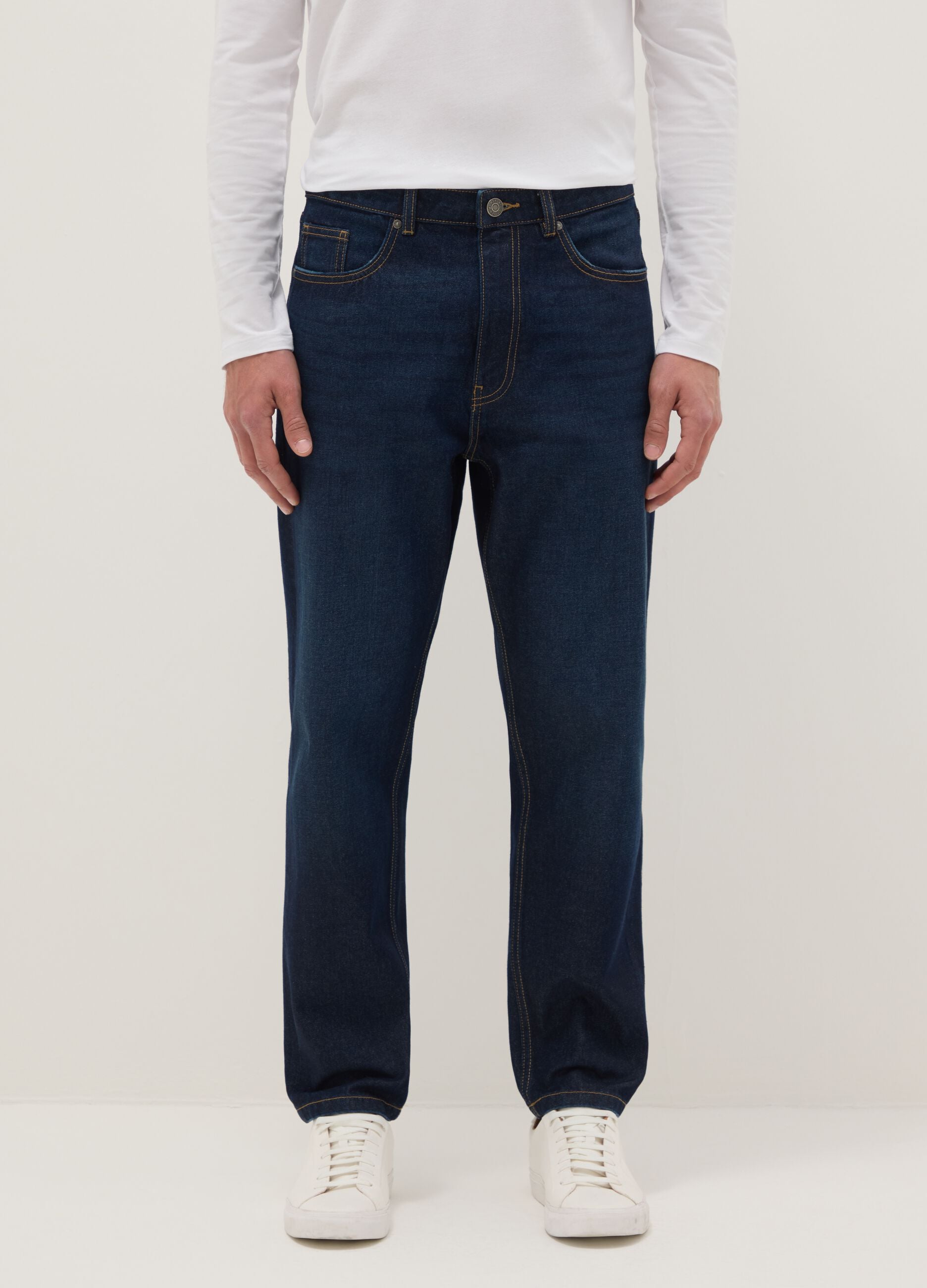 Blue Regular Fit Pure Cotton Jeans