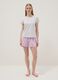 Short striped multicoloured stretch cotton pyjamas, regular fit_0