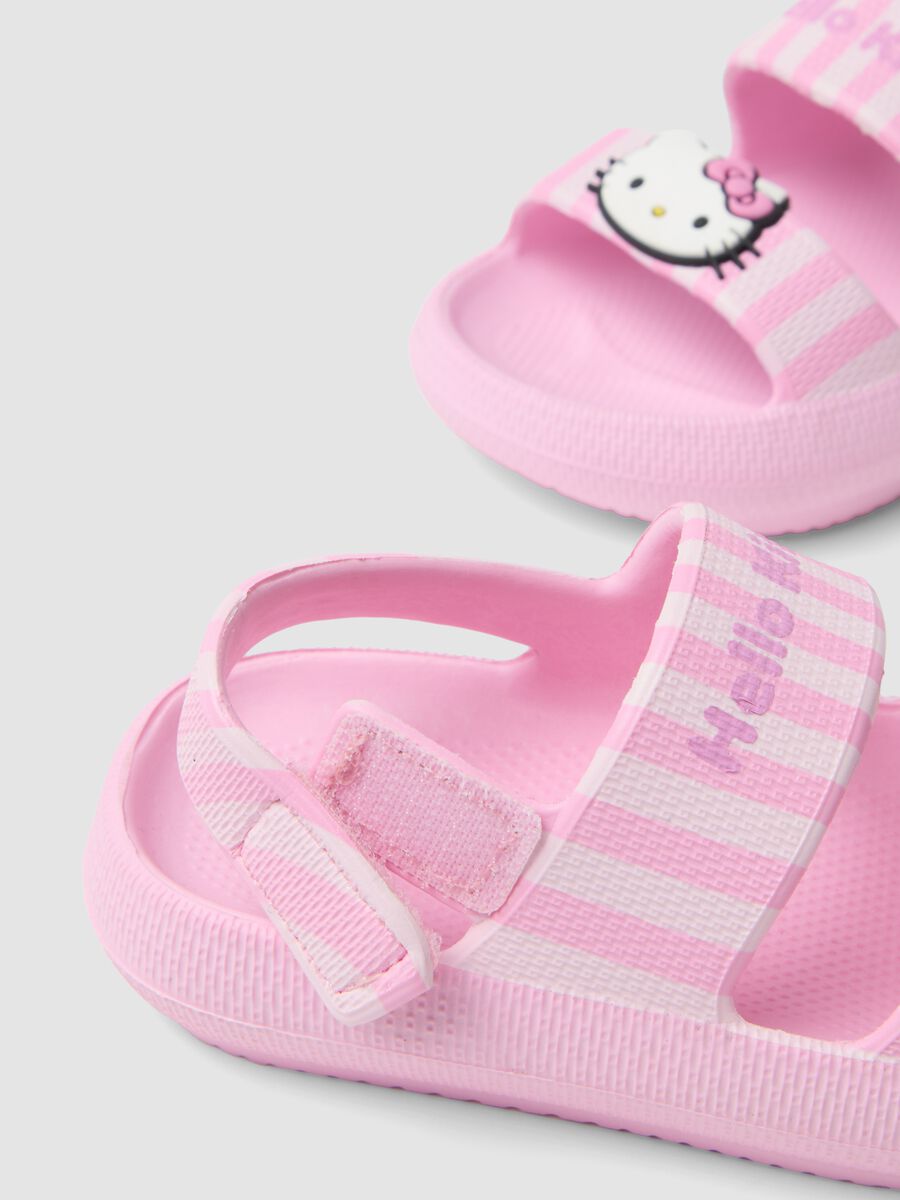 Pink striped print sandals_2