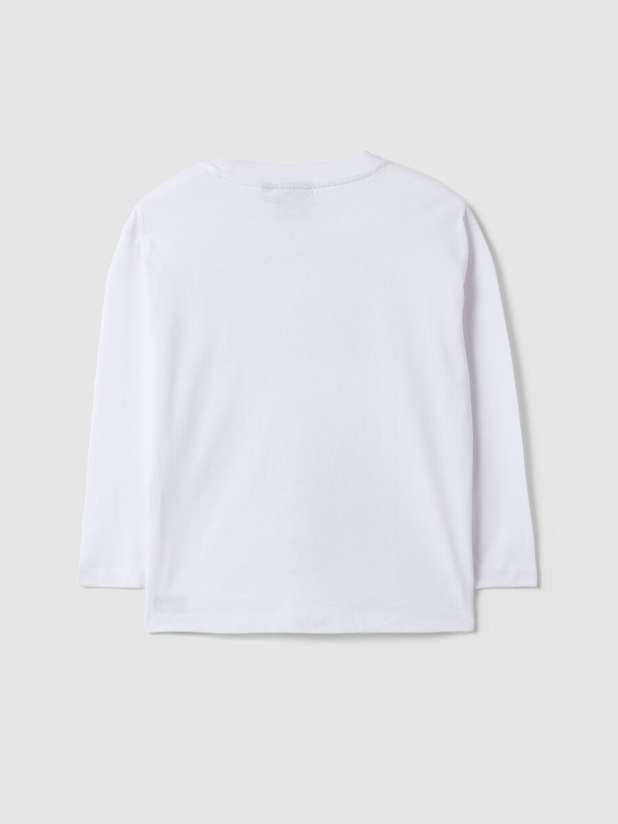 Children's white pure cotton T-shirt regular fit with print_1
