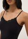 Slim fit black stretchy viscose camisole with lace_3