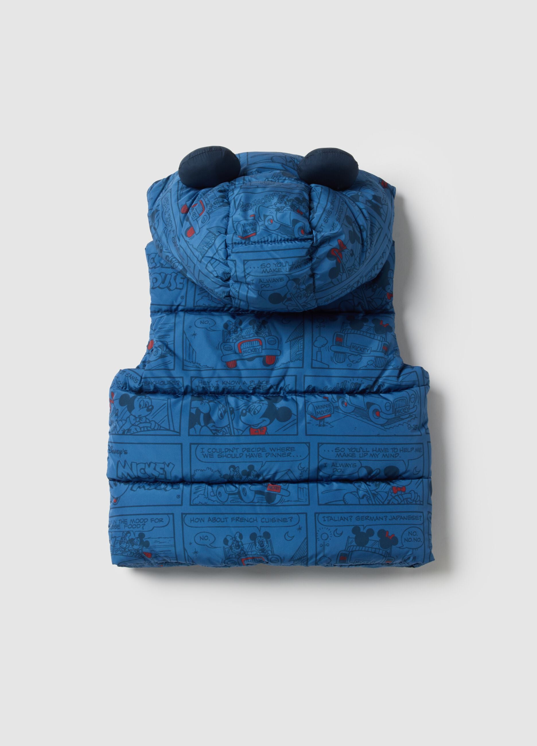 Regular fit blue mixed vest with hood for children