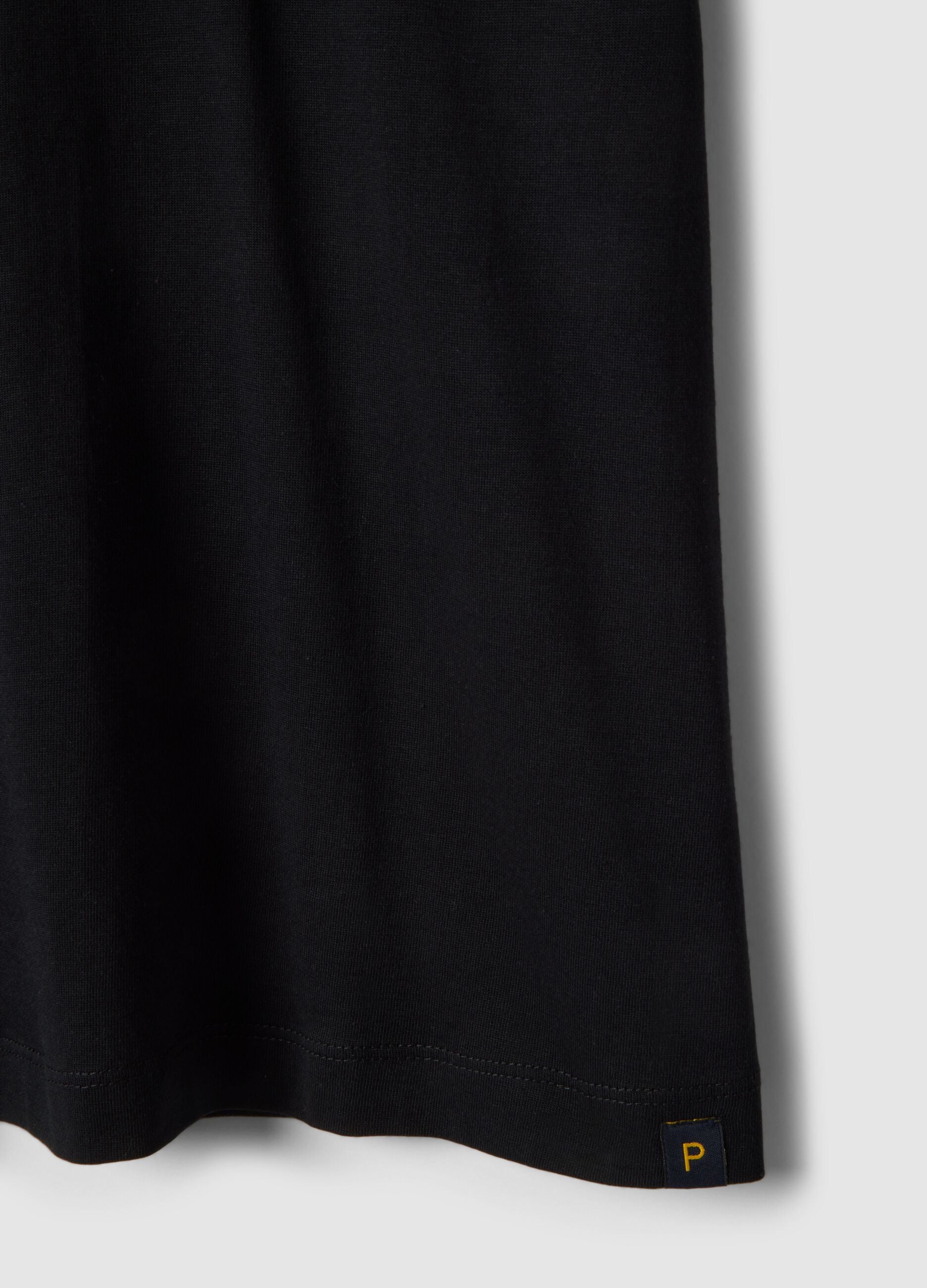 Black pure cotton crew neck t-shirt in regular fit