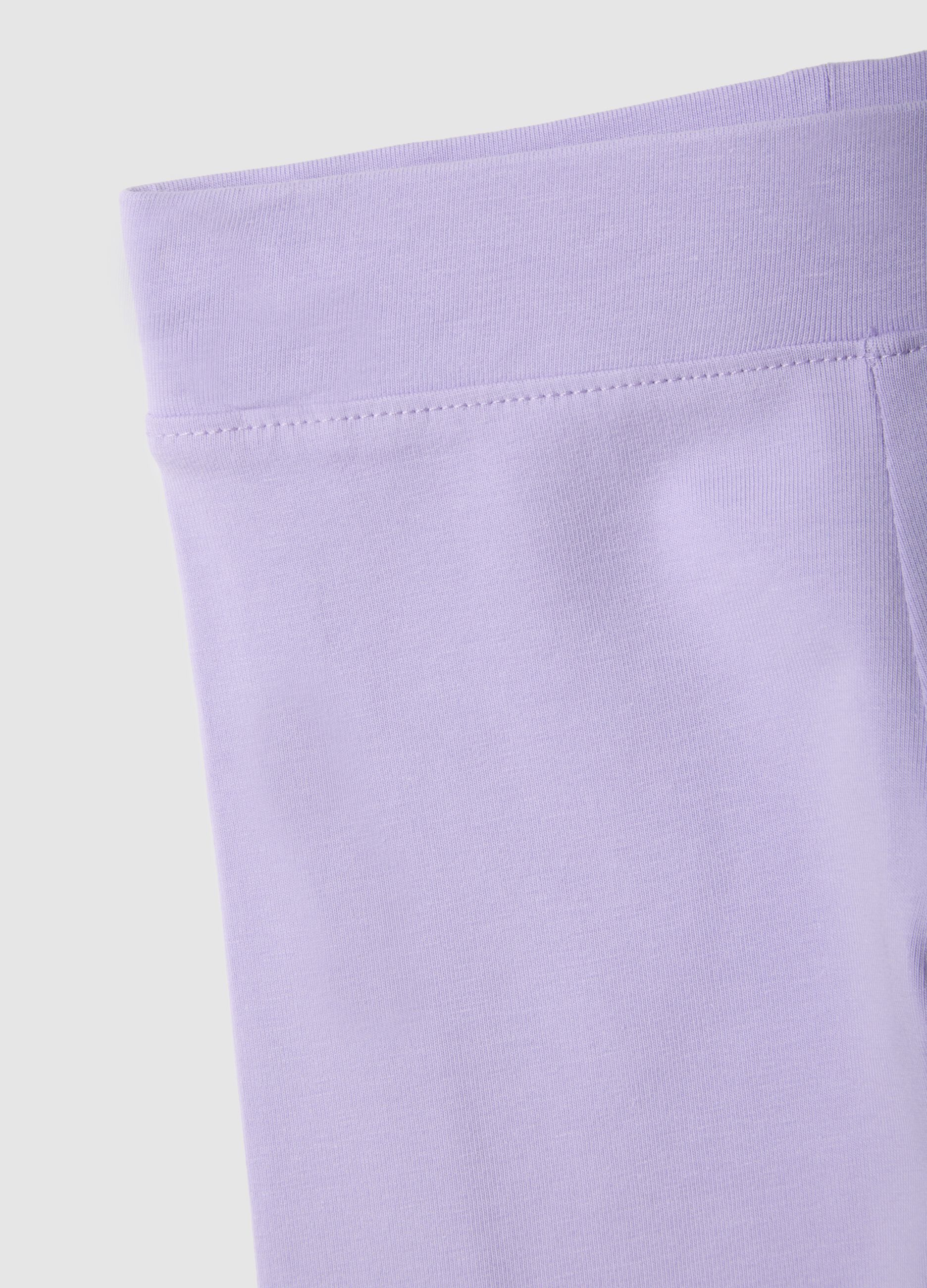 Girls' purple slim fit stretch cotton leggings
