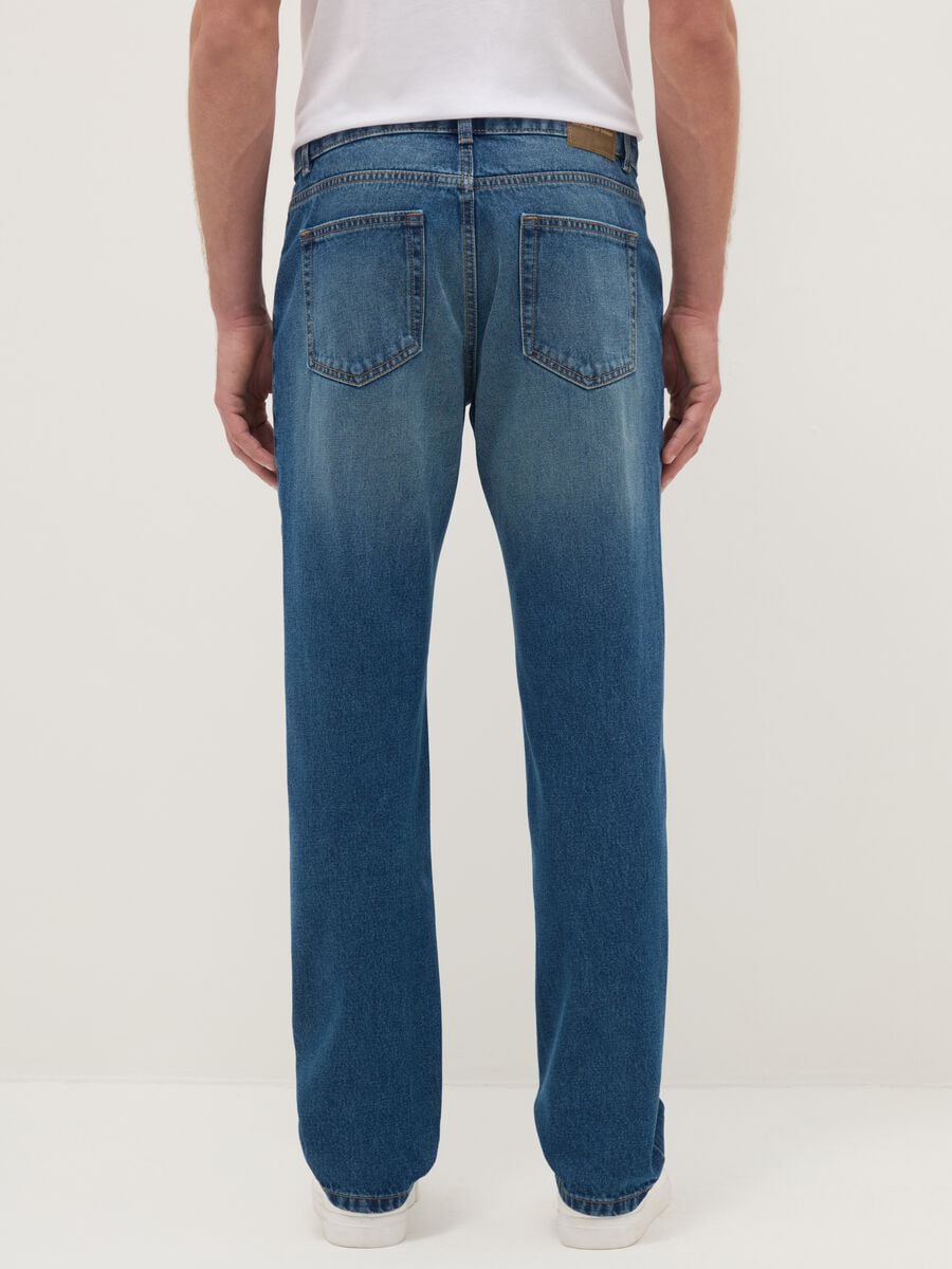 Pure Cotton Blue Regular Fit Jeans_2