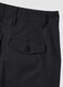 Black wide-leg pure cotton trousers_5