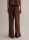 Brown openwork wide-leg trousers with elasticated waistband_2