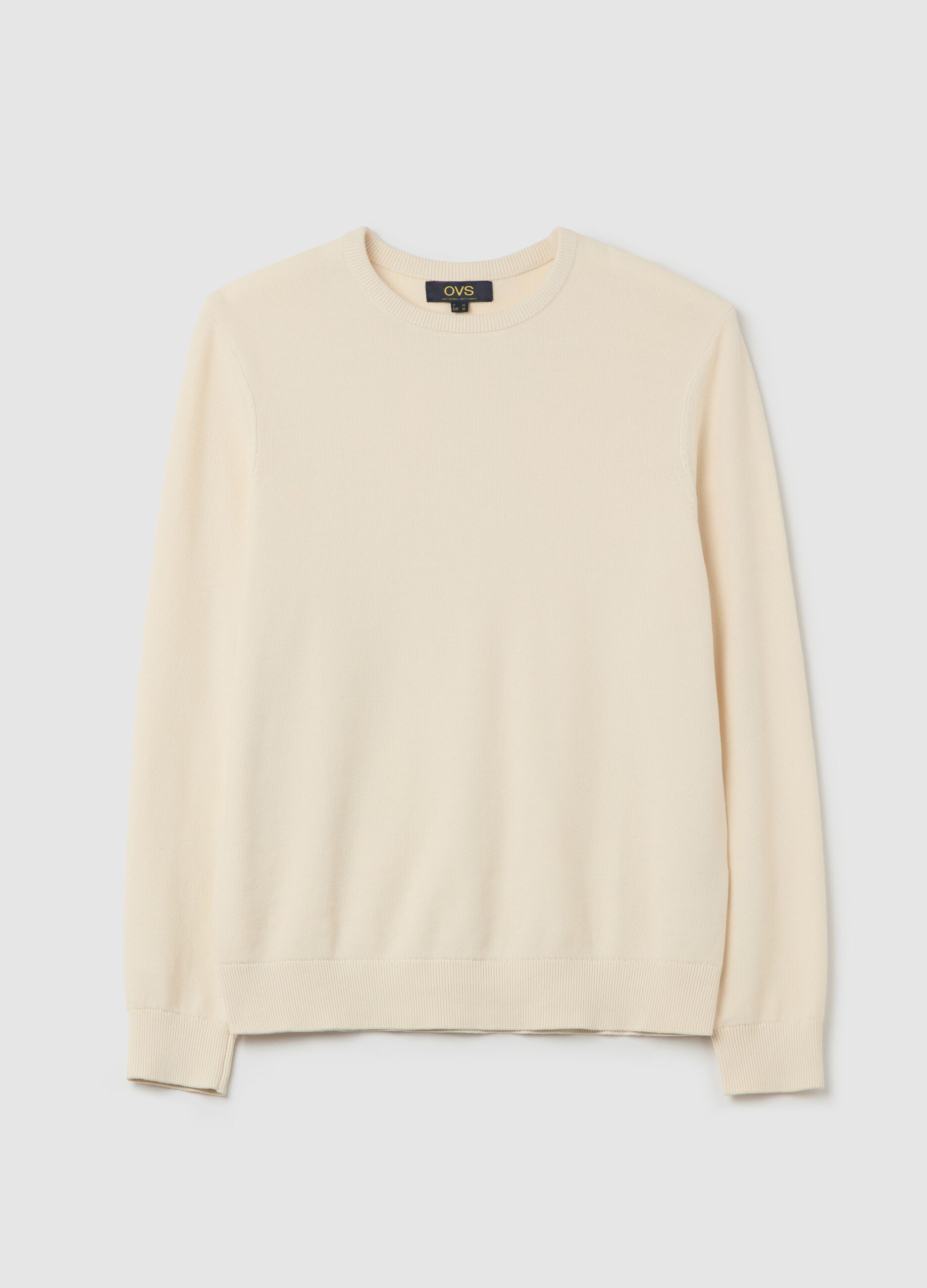 Cotton pullover with micro weave