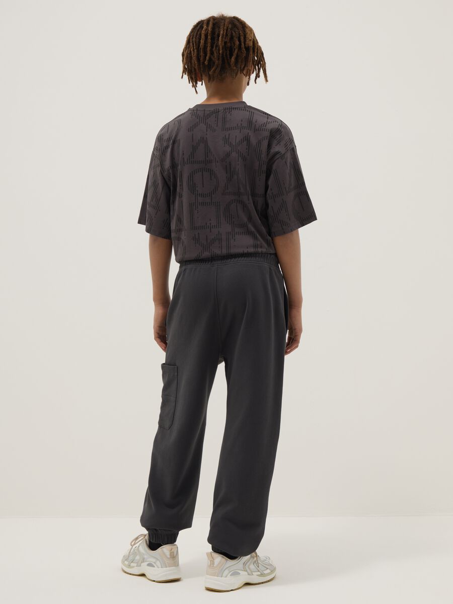 Boys' Black Over Fit Pure Cotton Joggers_1