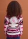 Girls&rsquo; multicolour jacquard cardigan with deep V-neck_1