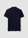 Blue pure cotton piqu&eacute; polo shirt with classic collar, regular fit_1