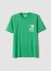 Green pure cotton short-sleeve T-shirt_4