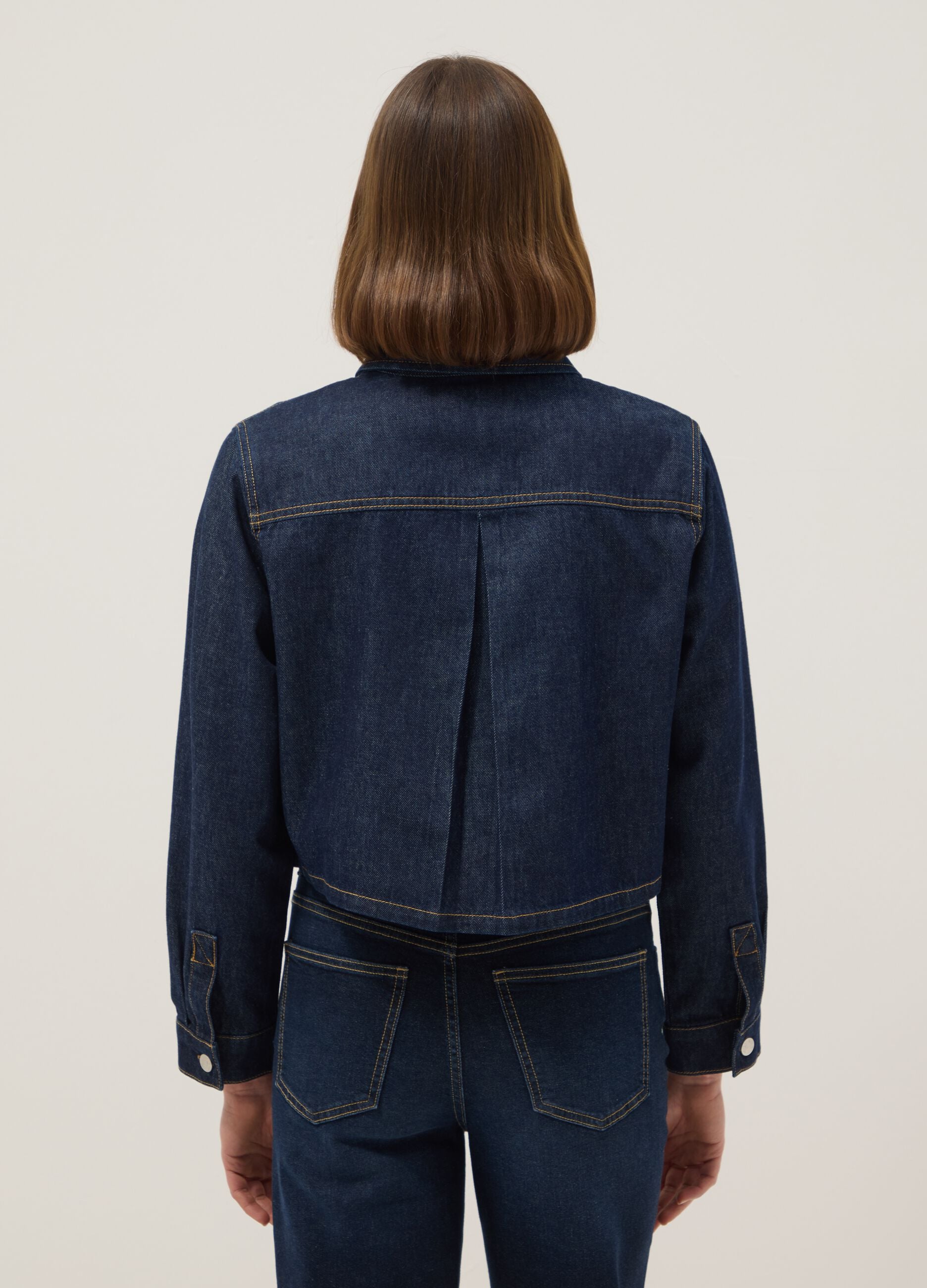 Pure cotton denim regular fit shirt with buttons and chest pocket