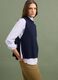 Blue wool-blend crew-neck gilet with tie-fastening side tabs, regular fit_0