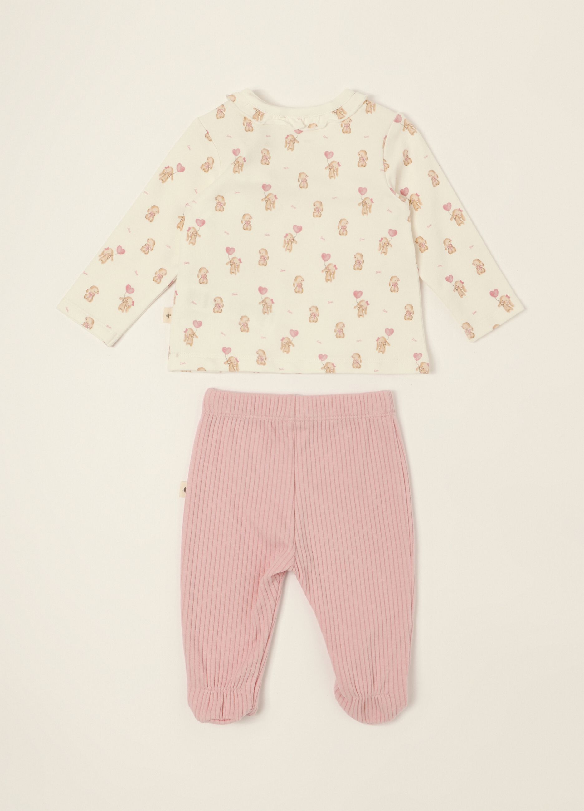 Baby girls&rsquo; multicolour print stretch-cotton set
