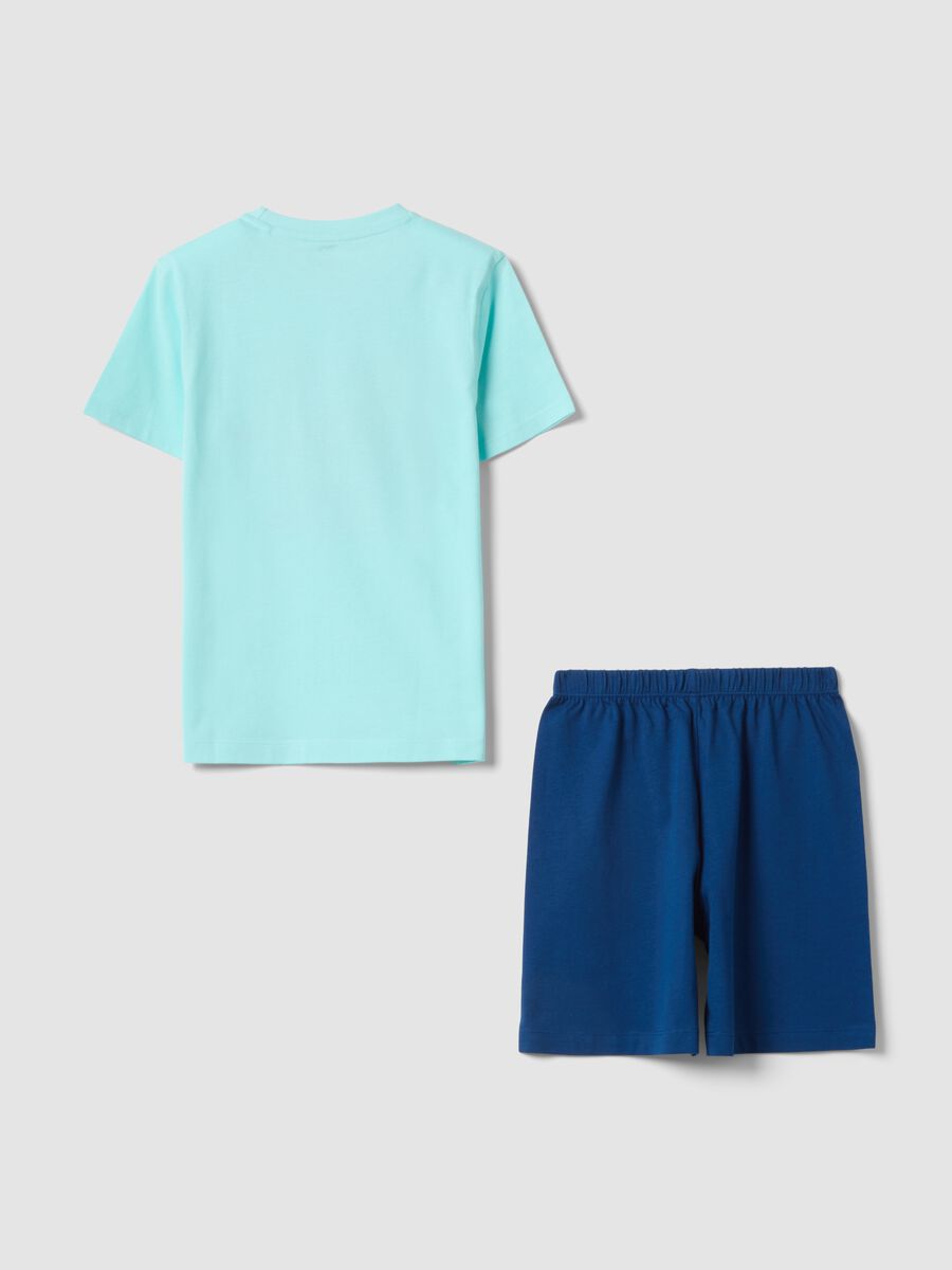 Blue and light-blue pure cotton boys&rsquo; pyjamas with crab print_1