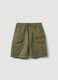 Green stretch cotton cargo shorts_3