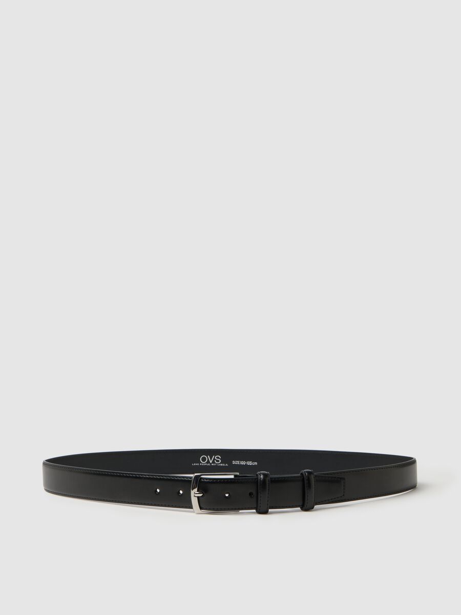 Black faux leather belt_0