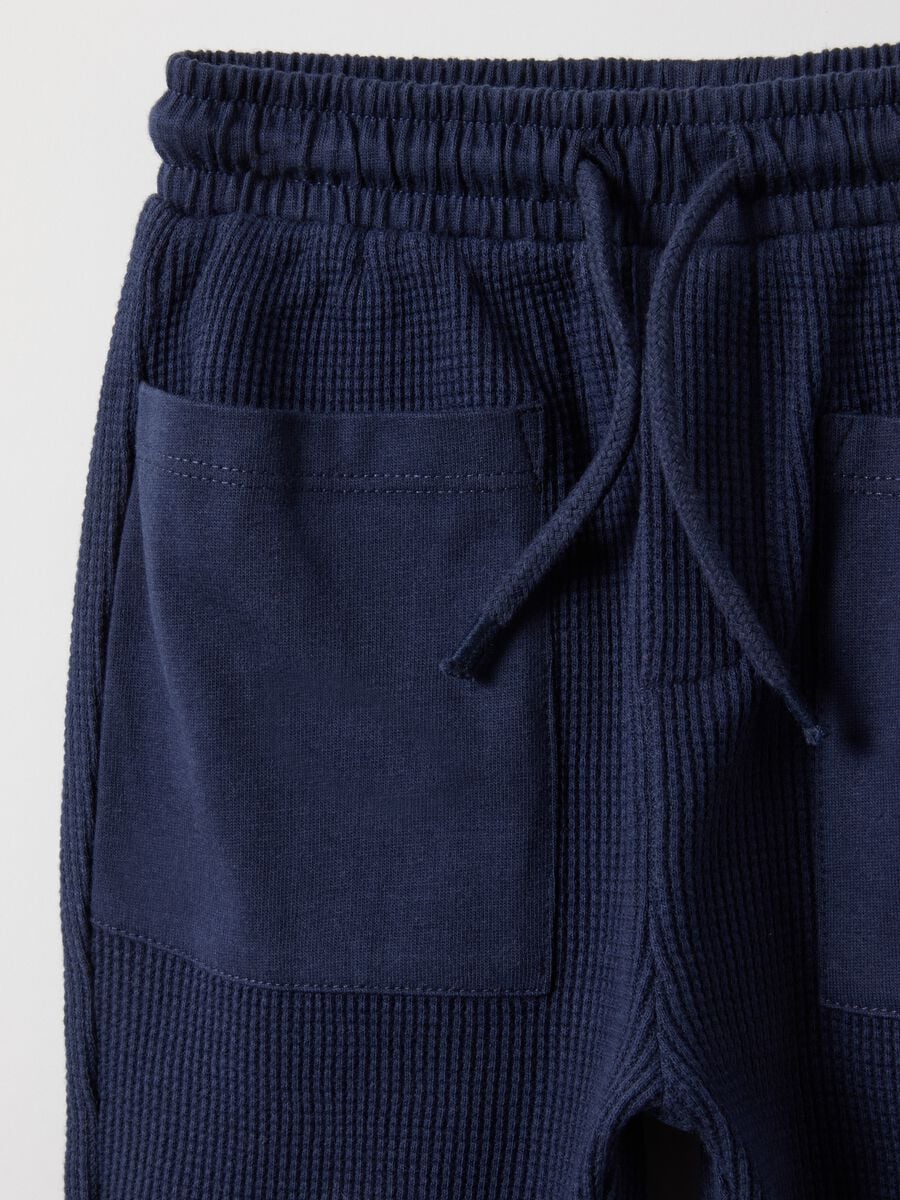 Boys' Regular Fit Blue Pure Cotton Trousers_2
