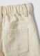 Girls' white pure cotton denim shorts regular fit with lace trim_2