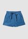 Denim shorts azzurri in puro cotone con vita elasticizzata regular fit_4
