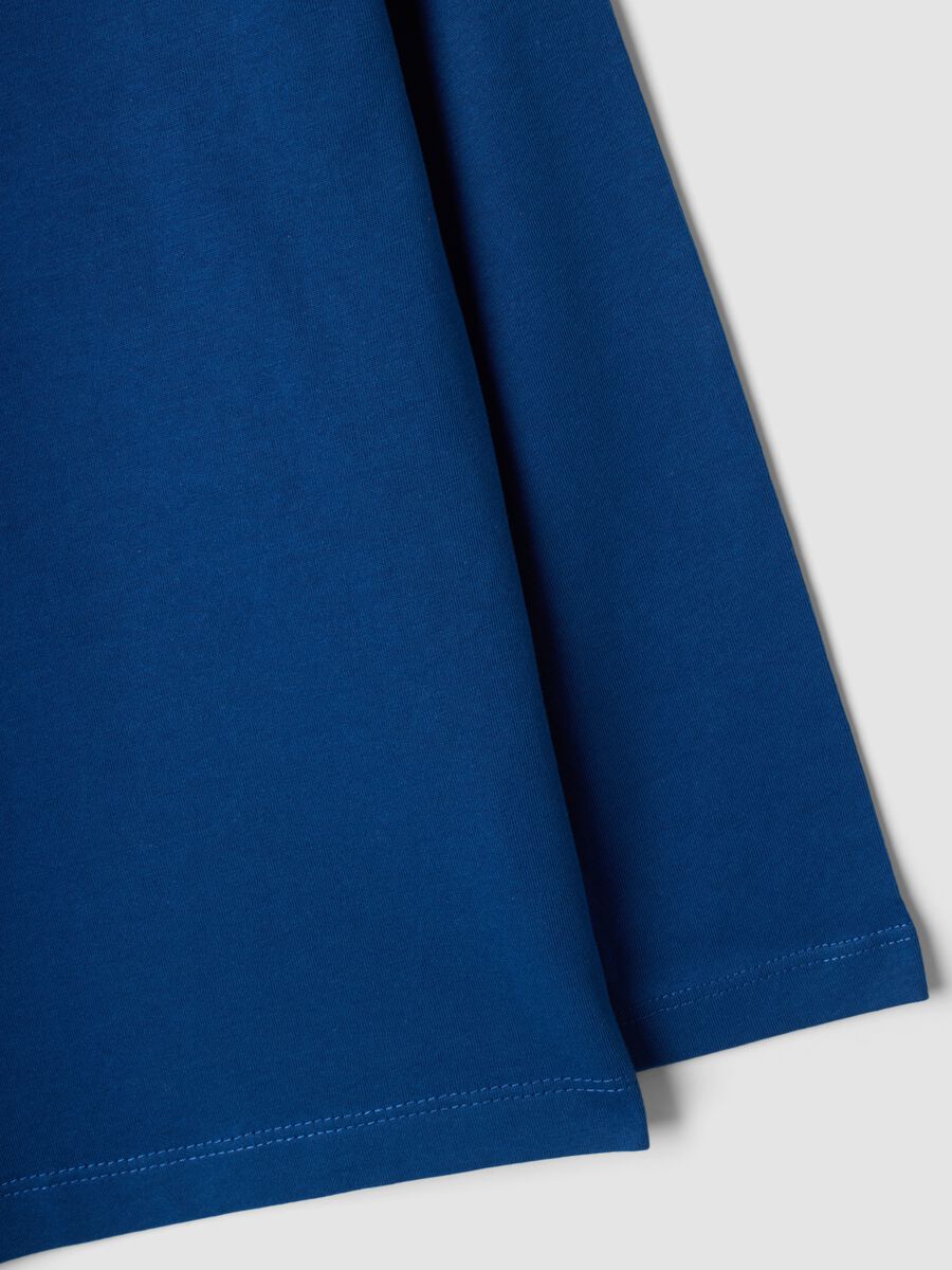 Blue organic cotton crew-neck T-shirt for boys, regular fit_3