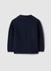 Blue pure cotton cardigan for children, regular fit with pockets and buttons_1
