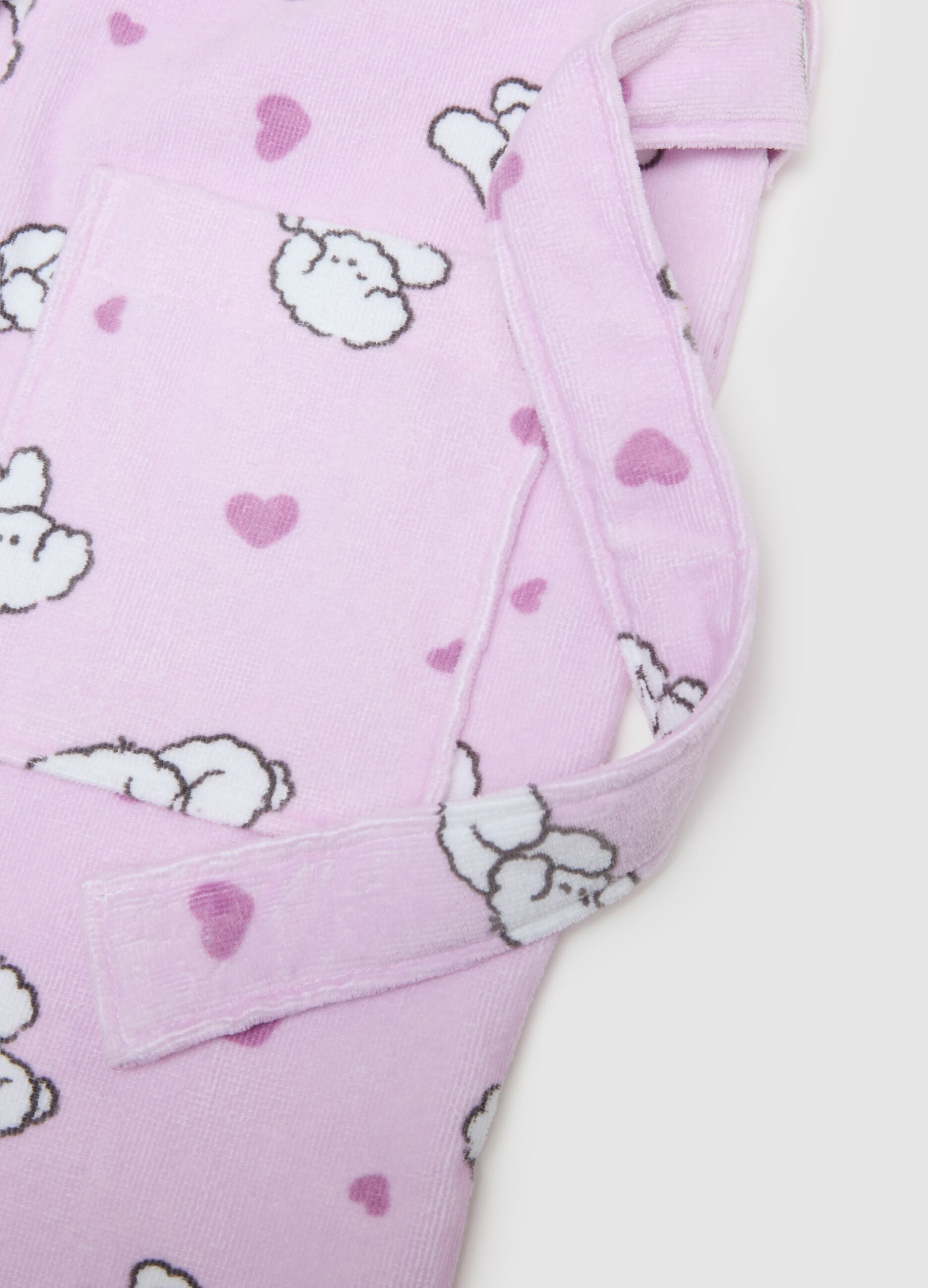 Multicolour pure cotton girl's bathrobe with designs