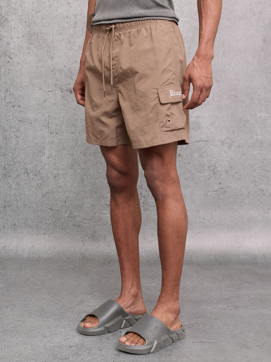 Mocha Cargo Swim Shorts_2