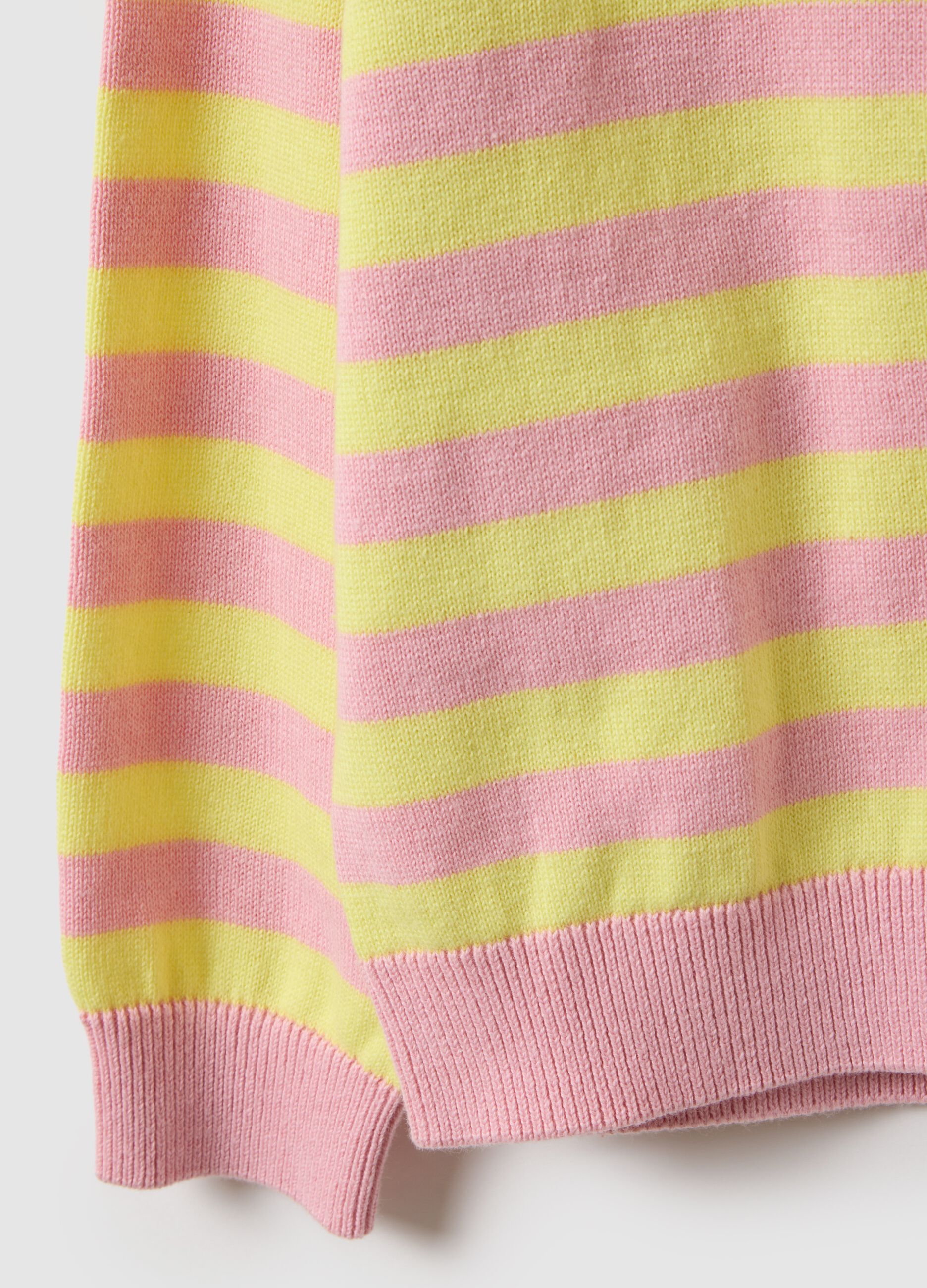 Girls' regular fit multicolour striped pure cotton cardigan