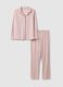 Multicolour striped pyjamas in pure cotton regular fit with V-neck_4