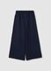 Girls' blue pure cotton wide leg trousers_1
