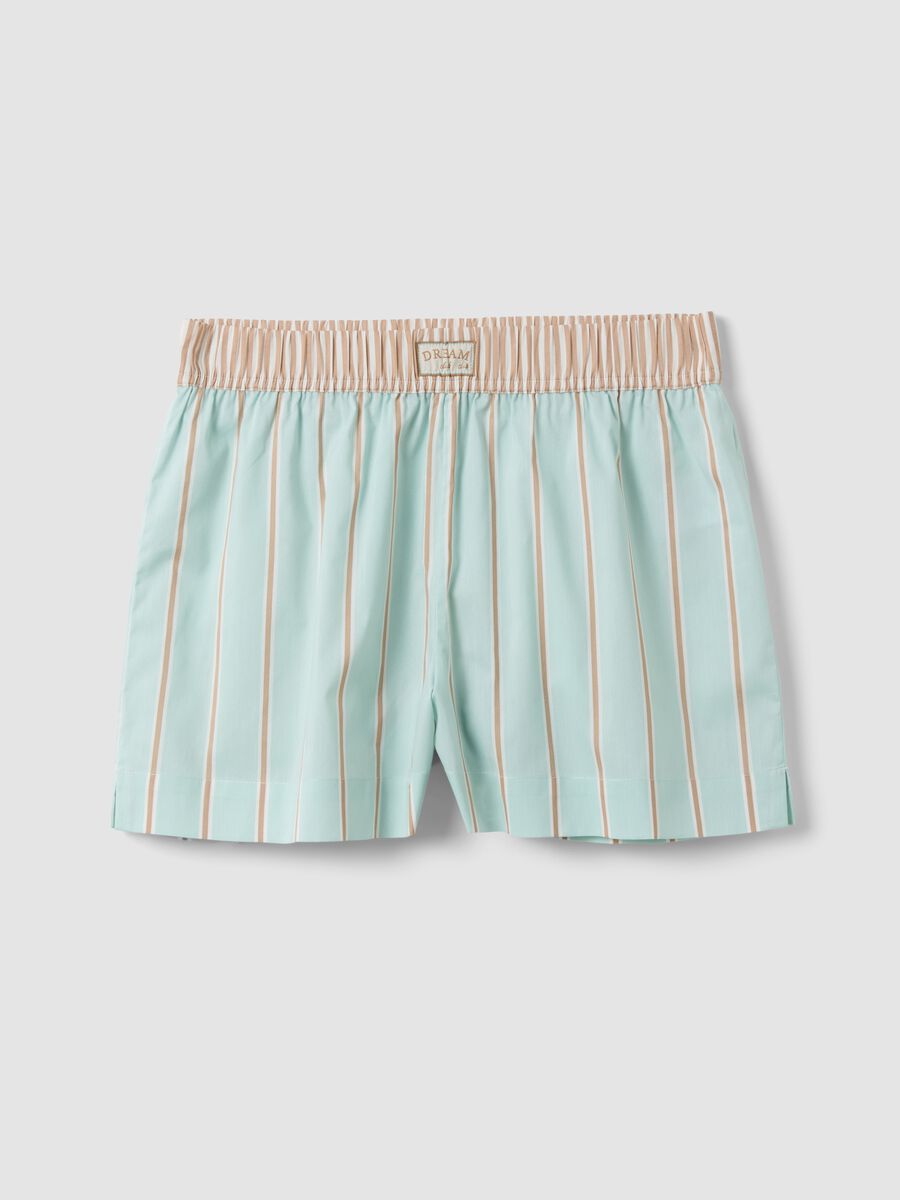Multicolour organic cotton striped pyjama shorts_4