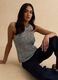 Multicolour cotton blend regular fit tank top with knitted design_0